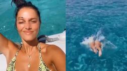 VIDEO / Oriana Sabatini si gode la Sardegna: lady Dybala si tuffa dalla barca
