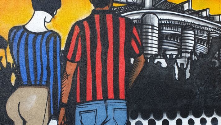 A Milano è già iniziata la settimana del derby: il primo murales è in via San Cristoforo
