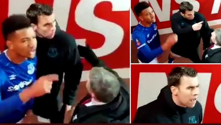Nervi tesi Anfield: ecco il video del litigio tra giocatori Everton e tifosi Liverpool, dopo il derby di Curtis Jones