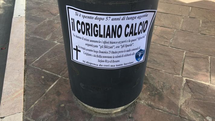 Il triste addio dei tifosi al Corigliano Calcio: dalla D al fallimento in un solo anno