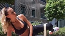 VIDEO / Diletta Leotta, l’allenamento è sexy ma stavolta c’è un piccolo intruso