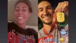 Napoli, Ginevra e Politano festeggiano la Coppa in videochiamata: “Orgogliosa di te”