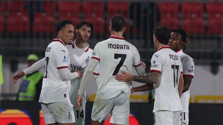 MONZA, ITALY - NOVEMBER 02: Tijjani Reijnder of AC Milan celebrates with team-mates after scoring the goal during the Serie A match between Monza and Milan at U-Power Stadium on November 02, 2024 in Monza, Italy. (Photo by Claudio Villa/AC Milan via Getty Images)