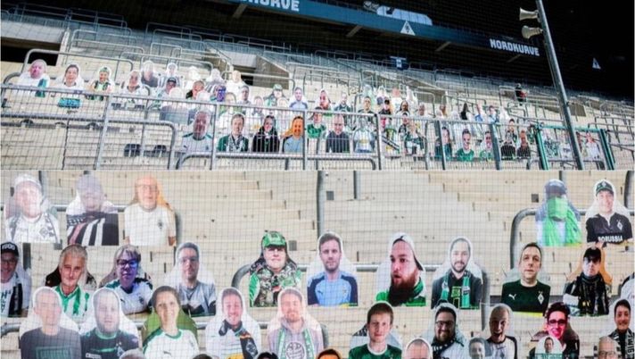 Riecco i tifosi al Borussia Park: foto di cartone dei supporter del Gladbach in vista delle partite a porte chiuse